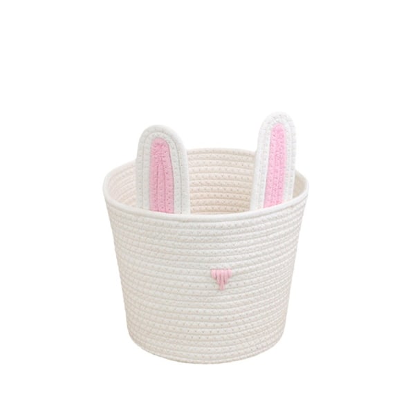 Sød kaninkurv påskehare-øreopbevaringspose Bærbar slikpose til opbevaring af kosmetik og snacks (hvid)