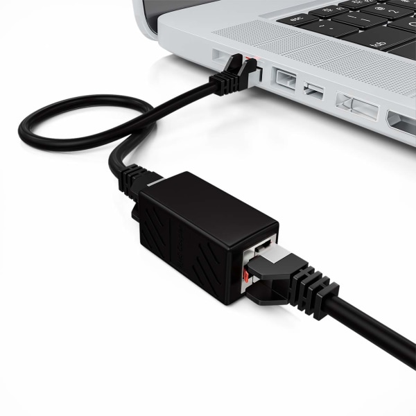 1x CAT6 koblingskabel-stik netværkskabler patchkabel ethernetkabel afskærmet modulært adapter 2x hun RJ45 DSL LAN sort