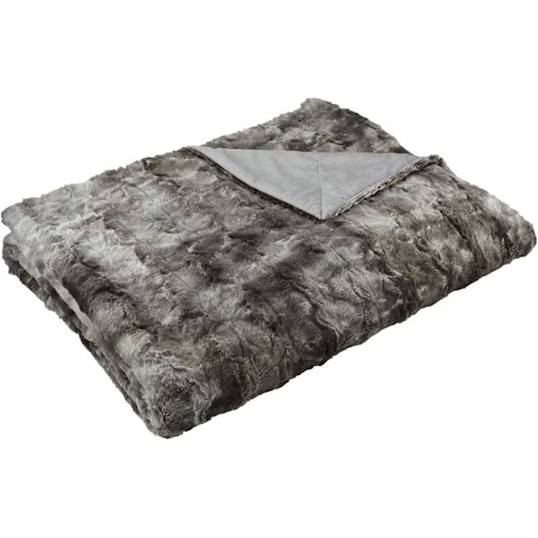 Pehmeä viltti tekoturkis - päiväpeite turkislook, konepestävä black
