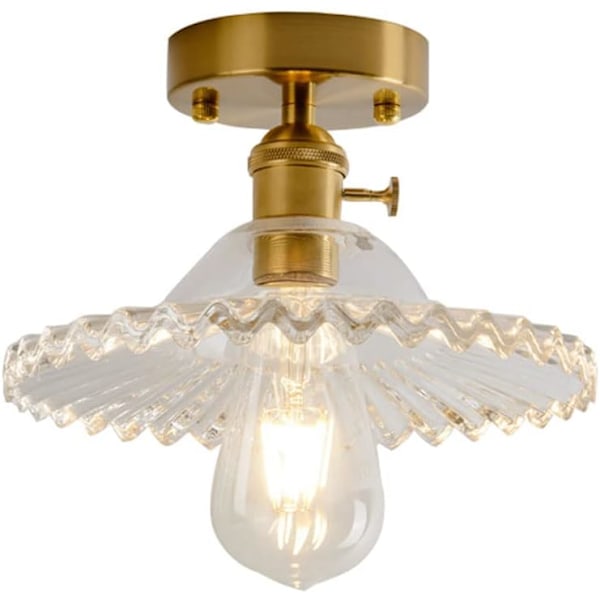 Flush Mount Ceiling Light Glass Shade Close to Ceiling Lights Fixtures Personality Modern Semi Flush Ceiling Lamps，Clear