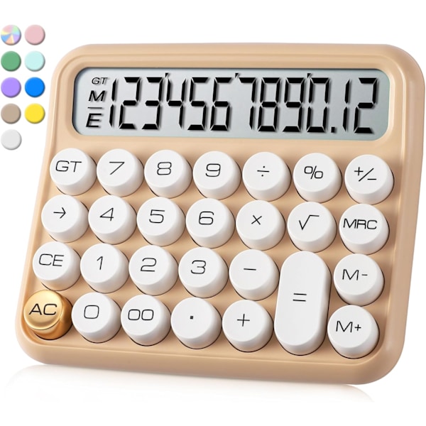 Mechanical Switch Calculator 12 Digit,Desktop Large Display and Buttons,Calculator with Large LCD Display  (Beige)