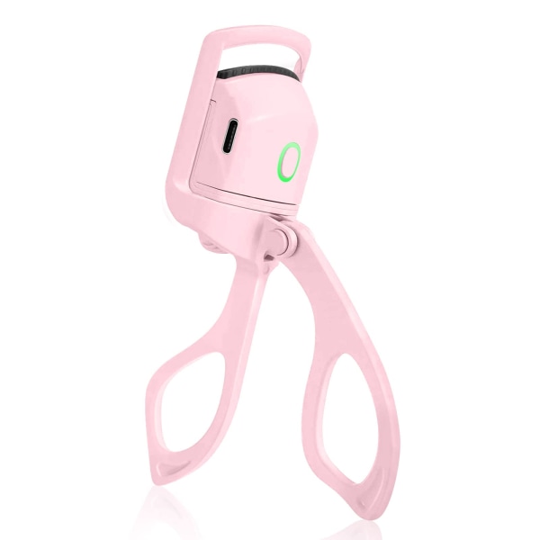 Uppvärmda elektriska ögonfransböjare, långvarig USB uppladdningsbar lockig fransböjare, 2 uppvärmningslägen Snabbförvärmning av ögonfransböjare (rosa)