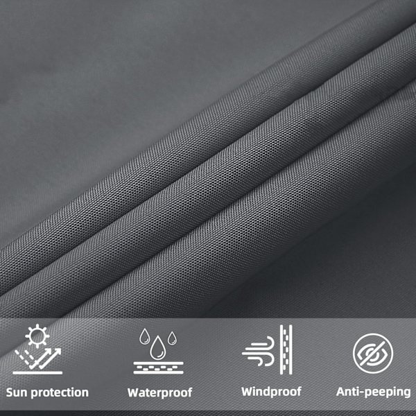 Rektangulær skygge sejl 2.5x3m Vandtæt skygge klud UV beskyttelse Grey 2.5x3m