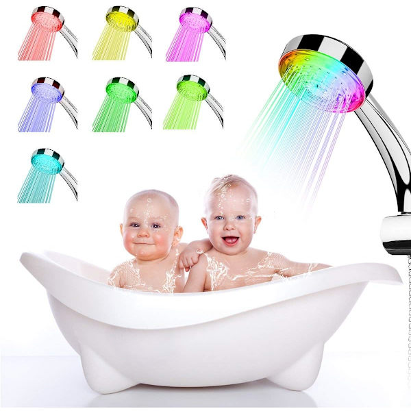 Duschhuvud Automatisk Temperaturkontroll Färgförändringssensor Brytare Badrum Spa Duschhuvud LED-ljus Färg Gadgets