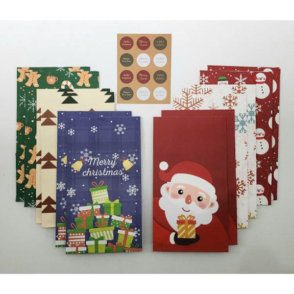 Julklappspapper Set - 6 Mönster (12 Ark) - Festligt Presentpapper för Gåvor