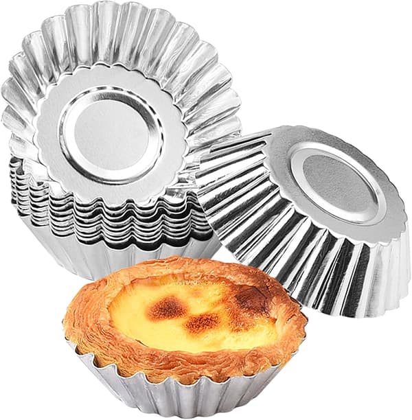 30 st Äggtarteformar, Muffinsformar i Aluminium 7cm, Non-Stick Cupcakeformar, Värmebeständiga Puddingformar
