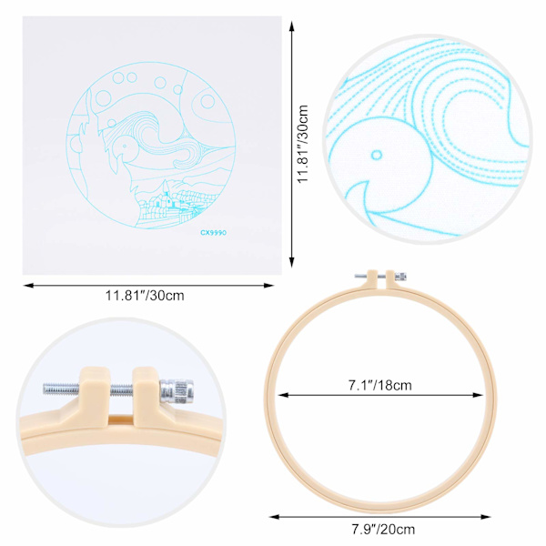 Broderi Korssting Stemplet Kit, DIY Broderi Starter Kit Håndlavet Sy Håndværk til Voksne Begynder Sting Starter (Stjernehimmel)