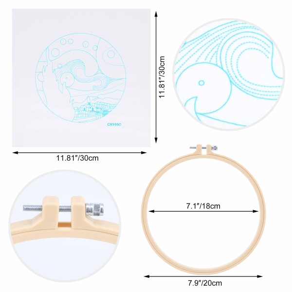 Broderi-korsstingstemplet sett, DIY-broderistartsett Håndlaget syhåndverk for voksne Nybegynnersømstarter (stjernehimmel)