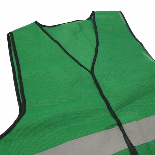 Vuxen Hållbar Säkerhets Fluorescerande Väst Jacka, Hög Synlighet Ärmlös Reflekterande(10 st) Green