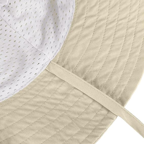 Solhatt för småbarn, unisex, bred brätte, justerbar, beige