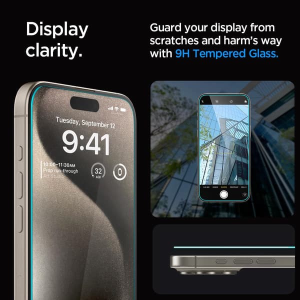 Spigen EZ Fit Skärmskydd i härdat glas för iPhone 15 Pro Max (2-pack)
