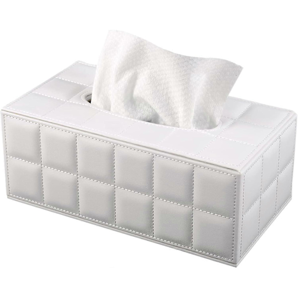 High-end mode PU læder tissue box holder cover rektangulær