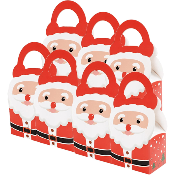 20PCS Christmas Candy Paper Boxes Cute Santa Claus Cookie Chocklate Boxes Holiday Gift Box Xmas New Year Party Treats Wrapping Supplies