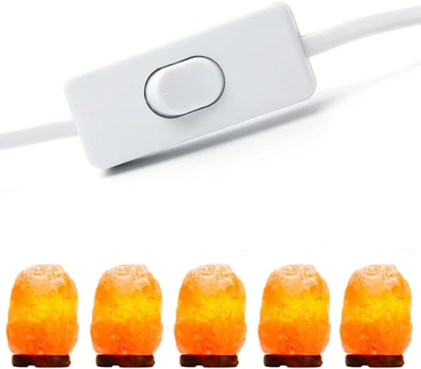 Kabel til saltlampe med afbryder - E14-1,8 m - Stik til saltlampe, Hvid White