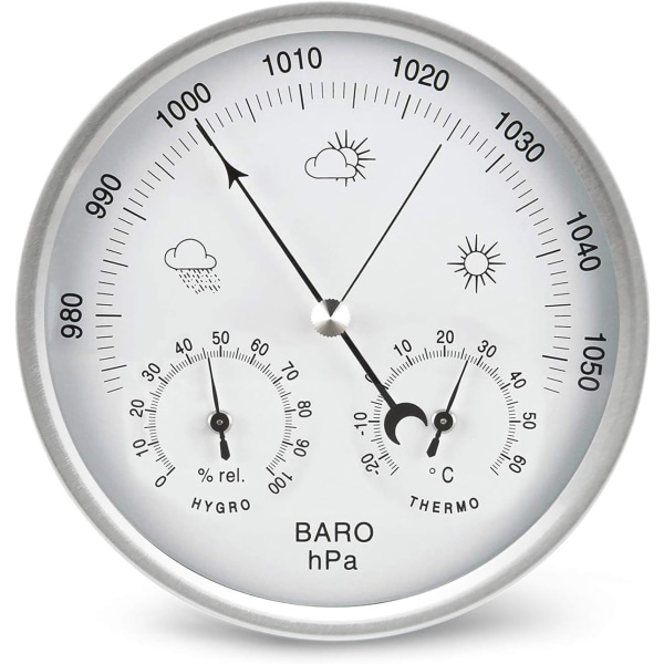 Urtavla Typ Barometer med termometer Hygrometer Väderstation Barometriskt tryck mäter Enkelhet och enkel avläsning (metrisk)