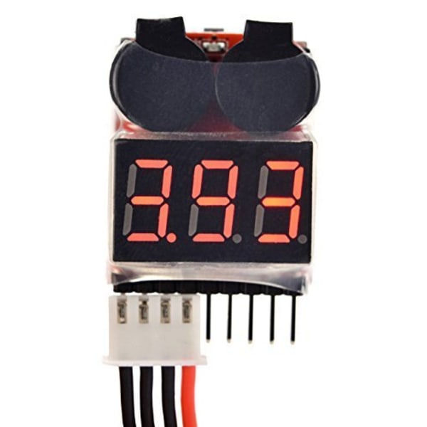 RC Lipo Batteritestare 1-8s, Monitor med Summer, Lågspänningslarm, Spänningskontroll med LED-indikator för Lipo LiMn Li-ion Batterilivslängd (2-pack)