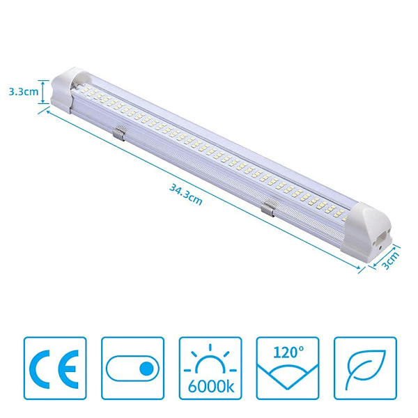 PCS 108 Ljusramp - LED-bilens innerbelysning - 9W LED-ramp med strömbrytare för husbil/skåp/bil/lastbil/taklampa