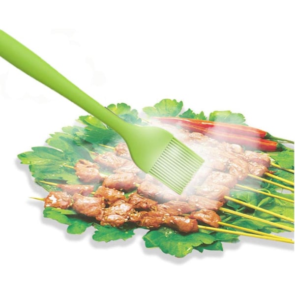 Silikonspatelsett - grønn 6-delers non-stick gummispatel med kjerne av rustfritt stål - Varmebestandig slikkepott Kjøkkenredskapssett for matlaging Green