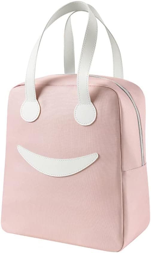 Bærbar Lunsjpose Mini Lunsjpose Isolerende Pose Bærbar Søt Lunsjpose Utendørs Piknikpose Ispose Utendørs Oppbevaringspose, Stor, Rosa