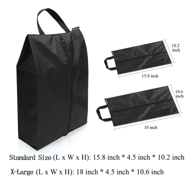 Skobag for reiseskoffert, skobag, skobag, ferieskobag - sett med 2 (1 standardstørrelse + 1 X-stor størrelse)