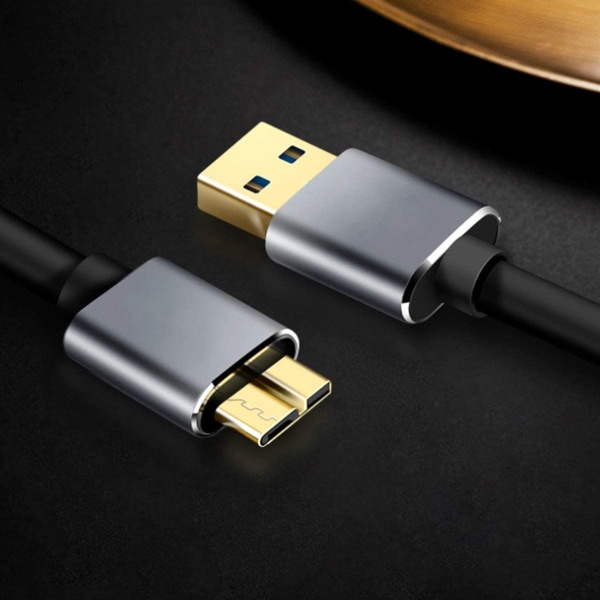 USB 3.0 mikrokabel, Super Speed ​​USB 3.0 A hann til Micro B ekstern harddisk med gullbelagte kontakter for Galaxy S5, Note 3, kamera og mer.