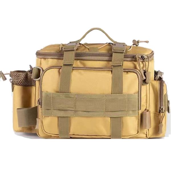 Fiskeväska, Enkelsidig Havsfiske, Fiskeväskor Fiskeförvaringsryggsäck för Karpfiske, Utomhus Carryall Bag Vandringsresepaket Yellow