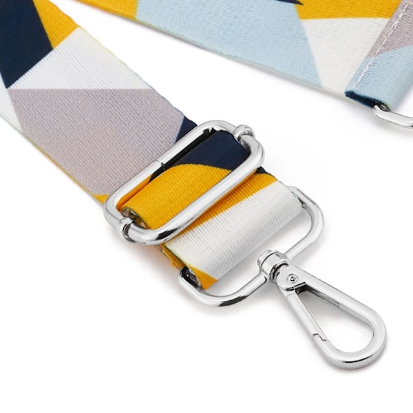 Silver Buckle Bred Axelrem Justerbar Ersättningsbälte Crossbody Canvas Väska Handväska((3.5CM) Färg21)