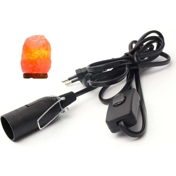 Kabel med bryter for saltlampe - 1,8 m - Stikkontakt for saltlampe Black