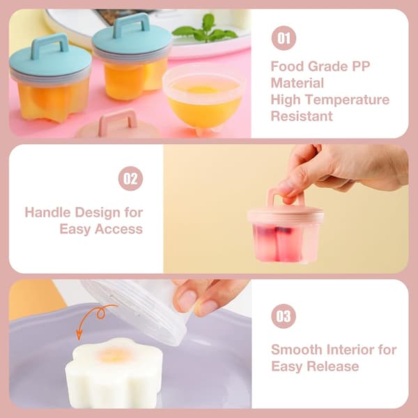Egg Poaching Cups Egg Steamed Bakeware Pudding Mold Cooking Tools for Kitchen 4PCS egg boiler Green