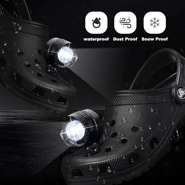 2 kpl, 3 tilaa LED-taskulamppu, retkeilytarvikkeet Valot kestävät 145 tuntia, vedenpitävä kenkäkoriste Croc-ajovalot（Punainen） Red