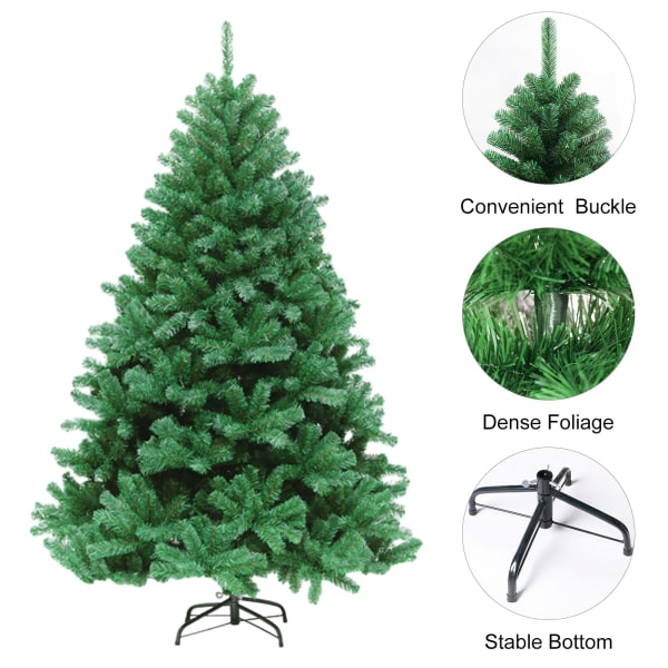 Kunstigt juletræ, 1,5 fod grønne fyrretræer med foldbart stativ, lille juletræ skrivebordsjuletræ, ideel til hjemmekontorferie