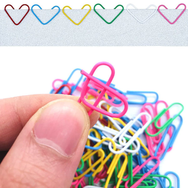 Farvede Papirclips, 100 stk. Papirclips Klemmer Dokument Papirclips med Æske til Kontor Skole Stationery Dokument Klassificeret Opbevaring