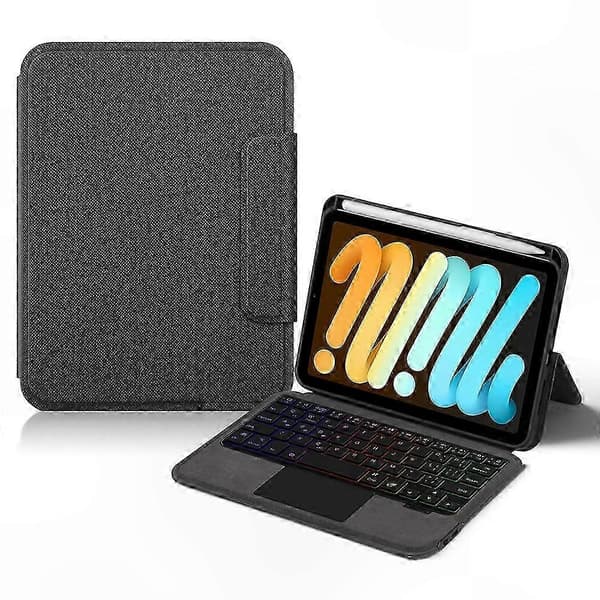 Läderfodral med bakgrundsbelyst Bluetooth-tangentbord för Mini 2024 Touchpad