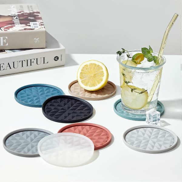 Silikonbrikker for drikke - Koppmatte for bordplatebeskyttelse - Sklisikker