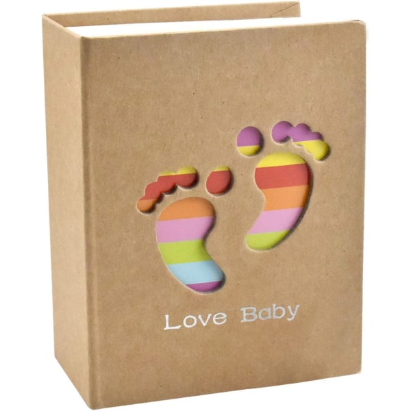 Fotoalbum 6 X 4, Slip In Baby Photo Album Book, 100 Billeder Familiehukommelsesbog til rejsebryllup（Fodprint） Foot Print