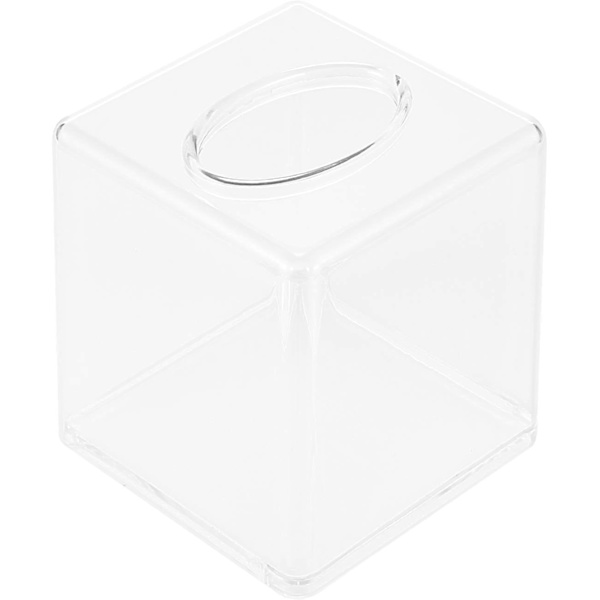 Klar Tissue Cover Box Firkant Tissue Paper Akryl Holder Ansigtsvæv Dispenser til Hjem Stue Soveværelse Badeværelse Restauranter