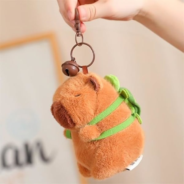 Mænd Kvinder Super Nuttet Kreativ Sjov Blød Plys Brun Capybara Nøglering Nøgle-ring Taske Rygsæk Vedhæng Dyr Nøglekæde, Skildpadde Taske