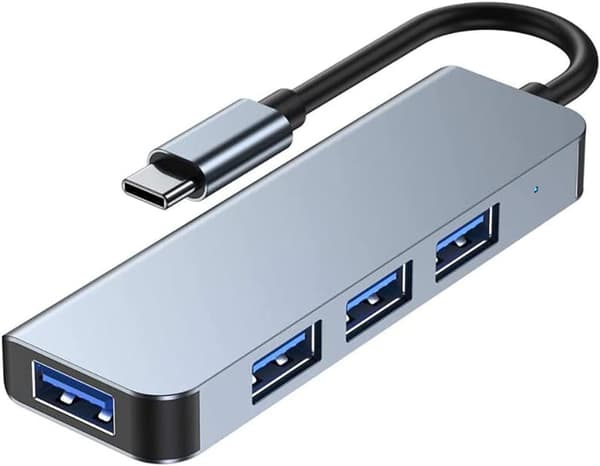 USB C Hub 4 porter USB Type C til USB 3.0 Hub Adapter Kompatibel for Macbook, Mac Pro/Mini, iMac, Surface Pro, XPS, Eksterne harddisker