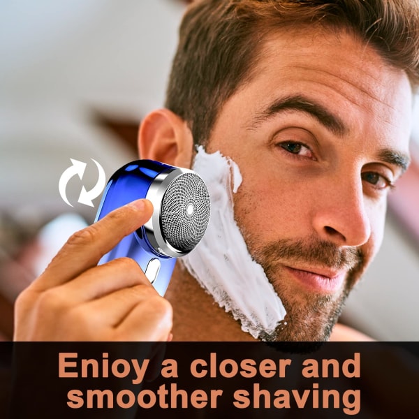 Mini elektrisk barbermaskin, bærbar barberhøvel reiseskjeggtrimmer Lommestørrelse bærbar barbermaskin USB oppladbar barbermaskin med LED-skjerm og opphengshull