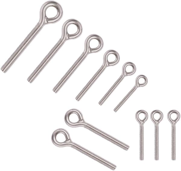 M6 304 Rostfritt Stål Lång Ring Skruvgängad Stång Ring Bult 10PCS