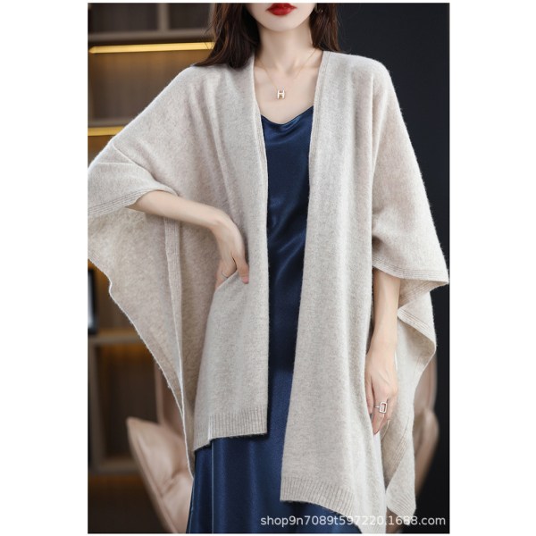 Cape, oversized skjerf, fløyelssjal, tykk og varm engros, allsidig for kvinner i høst og vinter beige