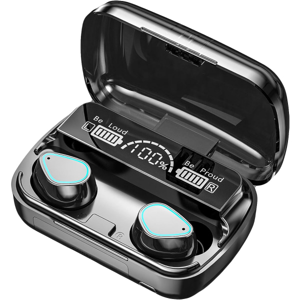 Trådlösa hörlurar, HiFi Stereo Deep Bass, Bluetooth 5.3 Touch Control Brusreducerande hörlurar, IP7 vattentät LED-skärm för Sport Gym