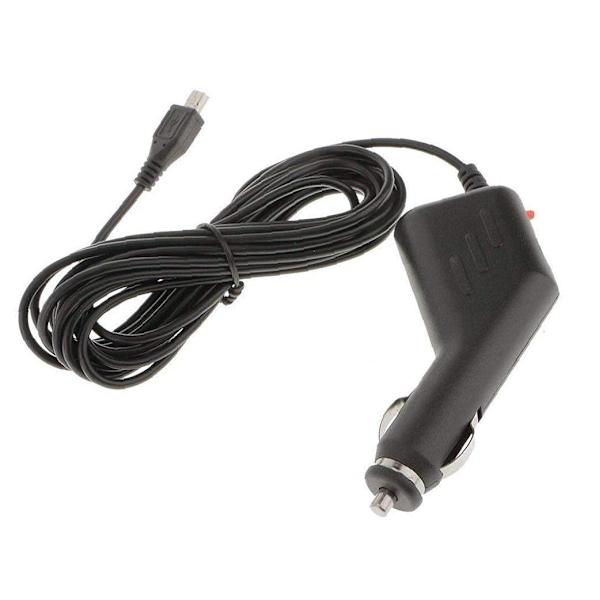 Mini USB-billadapter för billaddare, universell strömkabel, billaddare, nätadapter för bärbara elektroniska tillbehör, GPS-navigering (ca 3 m)