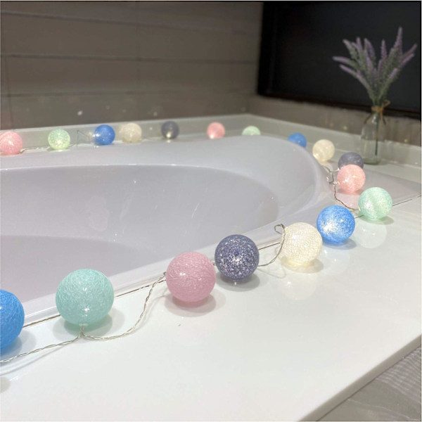 20 stk LED bomullsball-lyskjede til jul