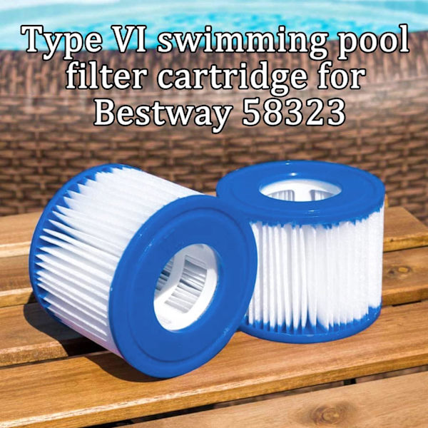 Pakke med udskiftningsfilterpatroner VI til Bestway VI poolfilter til Miami, Vegas, Palm Springs, Monaco, Bestway størrelse, udskiftningsfiltertilbehør
