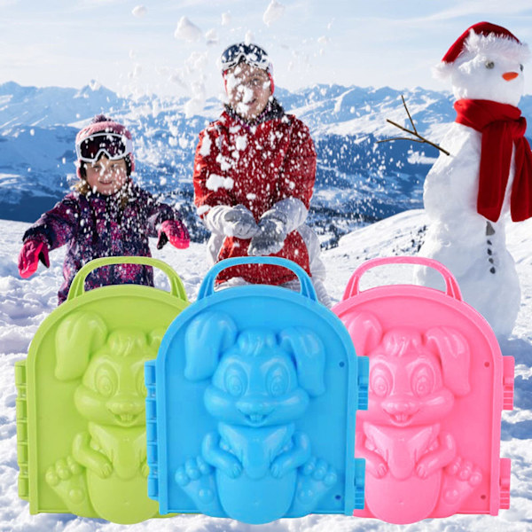 Snöbollsmaskin Verktygssats, Kaninformad Snöbollsmaskin Klämma Tjock Snöboll Tillverkningsverktyg, Vinter Utomhus Snö Sandform Verktyg Leksaker Kit