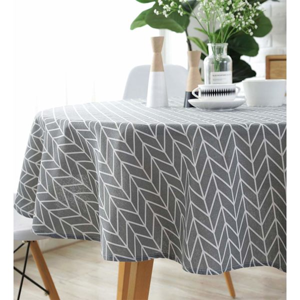 Pyöreä pöytäliina puuvillapellavasta valmistetut pöytäliinat Yksinkertainen twill-pöytäliina Pöytäliina Sopii kodin keittiön sisustukseen, Erilaisia kokoja grey 120cm