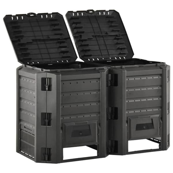 vidaXL Kompostbinge Svart 800 L