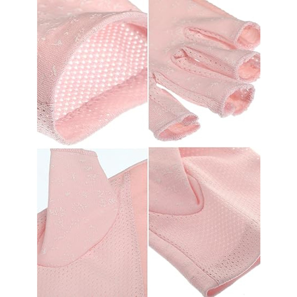 Dame Solcreme Fingerless Handsker Sommer Kørsel Handsker Piger Skridsikre UV Beskyttelse Handsker til Udendørs, Pink