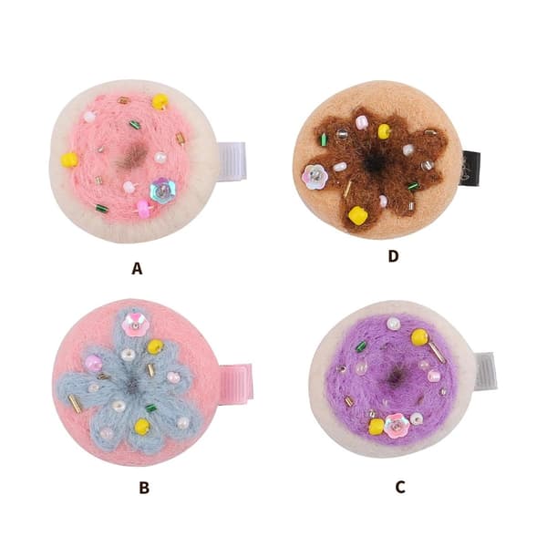 2 stk. Nonwoven Doughnuts Hårklips til Børn Elegant Hårspænde Andenæbsklips Side Barrettes til Kvinder Sidepandehår Stylingklips, Blå